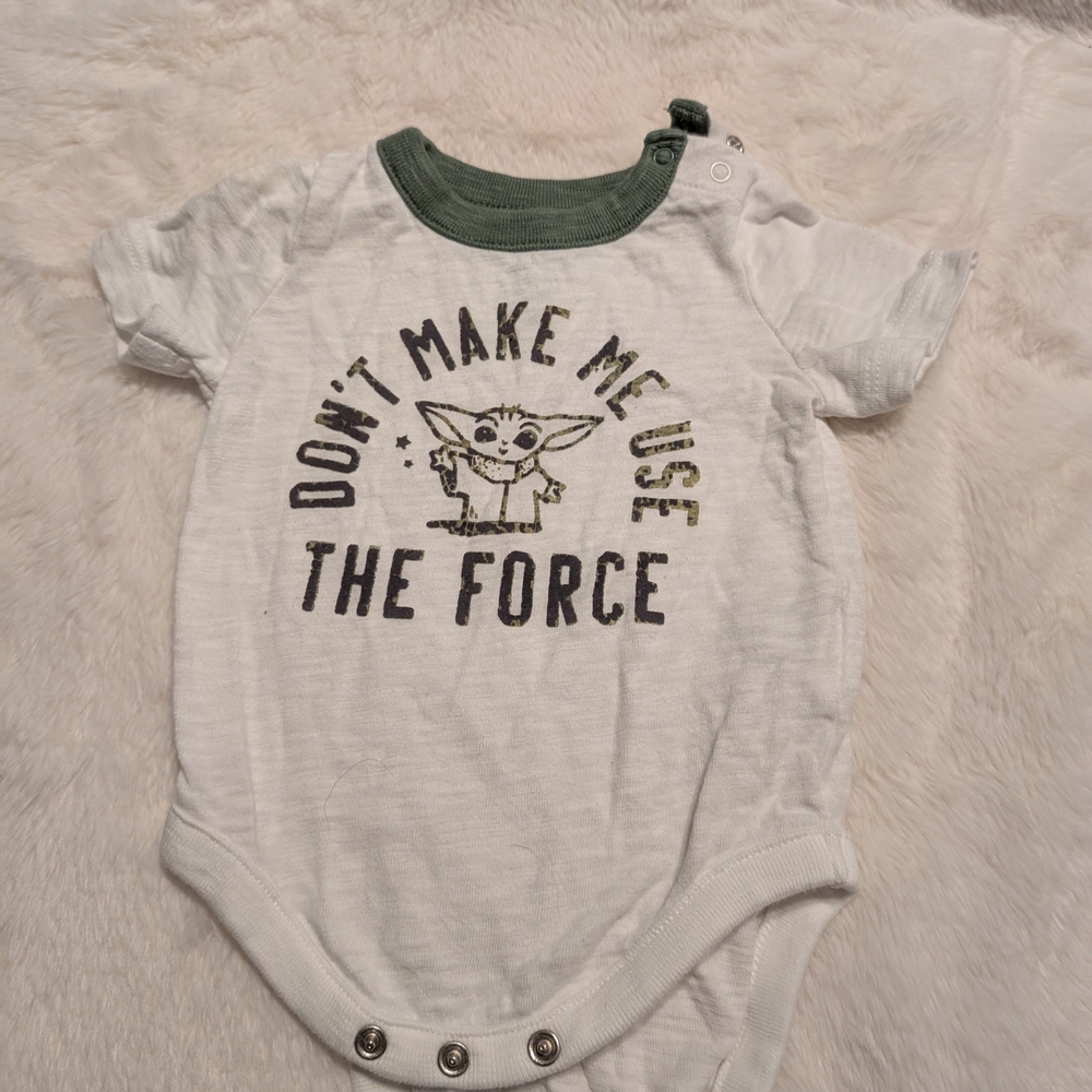 Baby Yoda Kids One Piece - White and Green